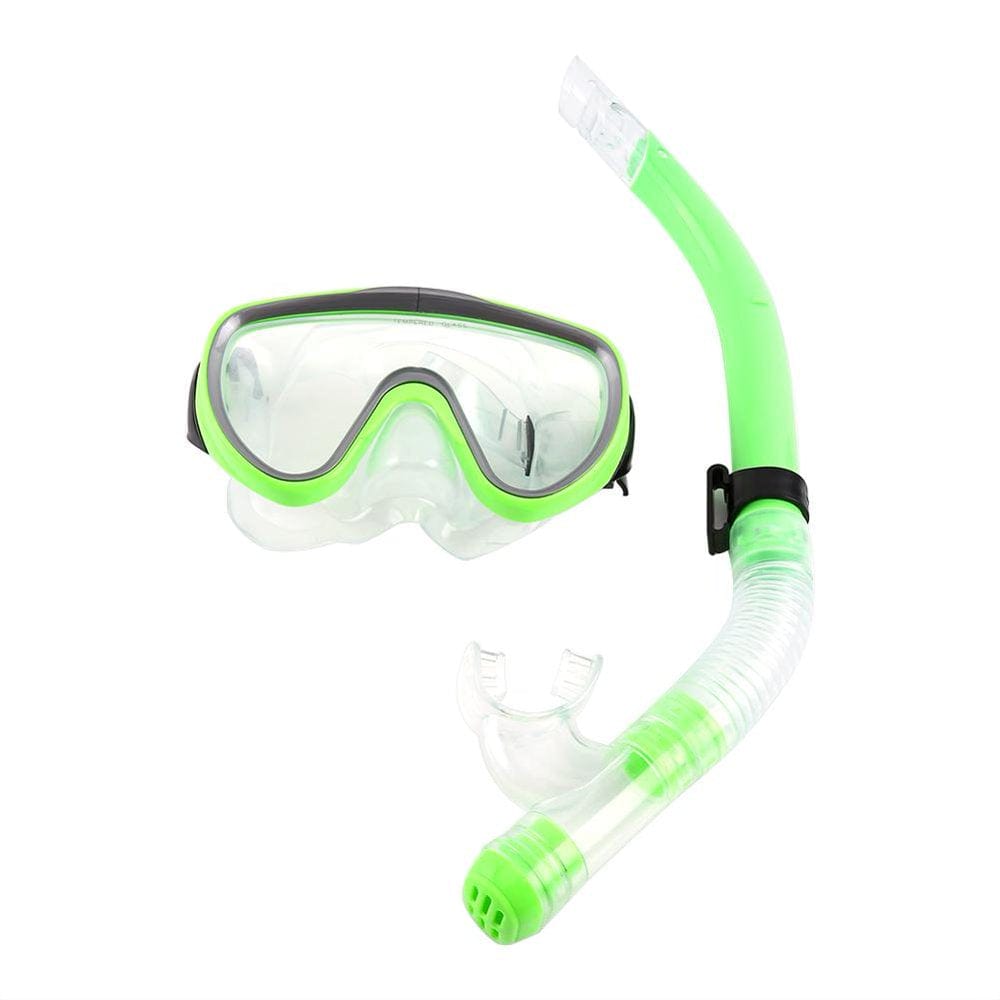 HERCHR Snorkel Set, Diving Tempered Glass Goggles&Semi-Dry Breathing Tube Set, Snorkel Mask Mouthpiece Snorkeling Combo for Adult Men Women