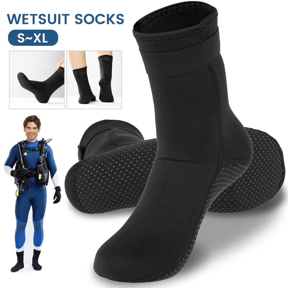 HOTBEST 3Mm Water Socks Neoprene Socks Beach Booties Shoes Diving Surfing Swim Watersport Socks Wetsuit Snorkeling Anti-Slip Boots Water Sports Outdoor Activities