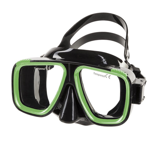 IST M9-C Saturn 2-Window Diving Snorkeling Mask (Black Silicone/ Green)