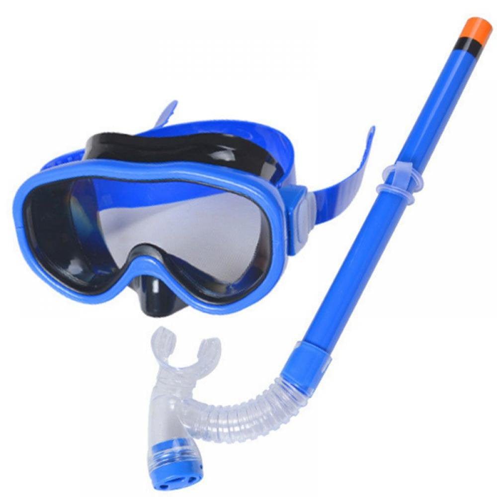 Kids Children Underwater Scubas Diving Mask and Snorkel Anti-Fog Goggles Glasses Diving Swimming Simple Breath Tube Set