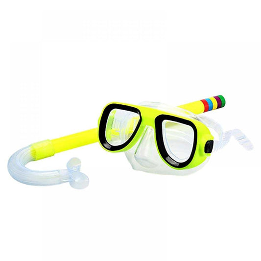 Kids Diving Goggle Mask Breathing Tube Snorkel Set Shockproof Anti-Fog Swimming Glasses Band Snorkeling Underwater Accessories Set