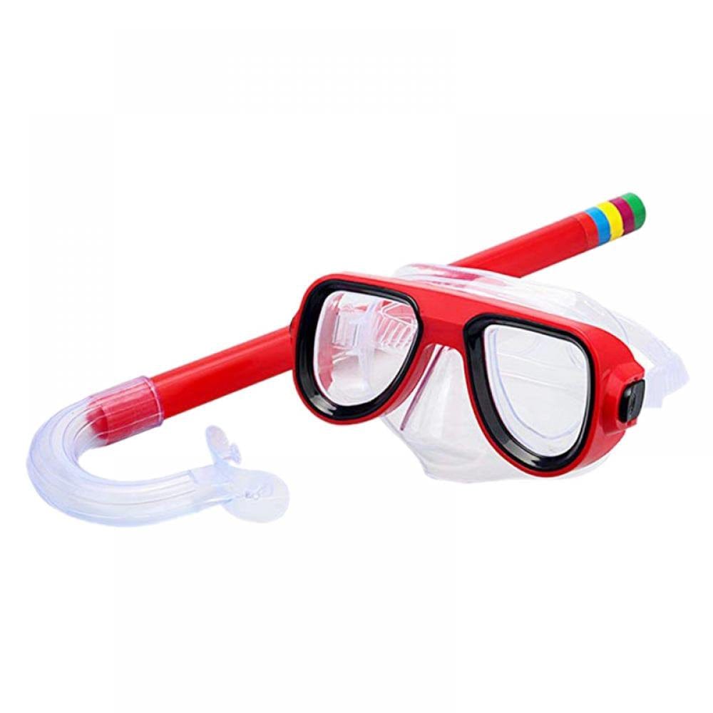 Kids Diving Goggle Mask Breathing Tube Snorkel Set Shockproof Anti-Fog Swimming Glasses Band Snorkeling Underwater Accessories Set