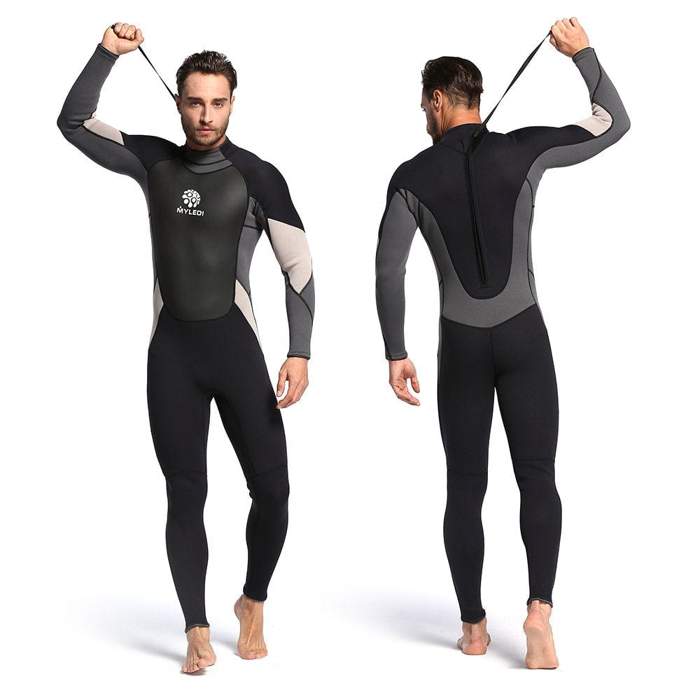 Men'S 3Mm Back Zip Full Body Wetsuit Swimming Surfing Diving Snorkeling Suit Jumpsuit
