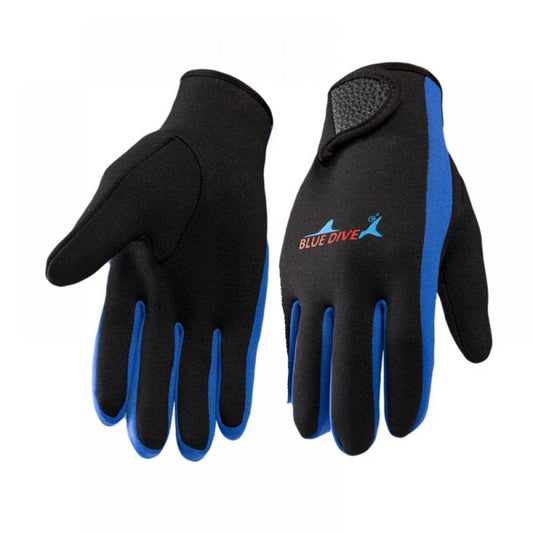 Norbi Neoprene Five Finger Warm Wetsuit Winter Gloves for Diving Snorkeling Paddling Surfing Kayaking Canoeing Spearfishing Skiing Blue L