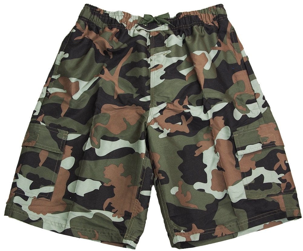 NORTY Mens Quick Dry Cargo Swim Trunks Adult Male Board Shorts Grey Camo L
