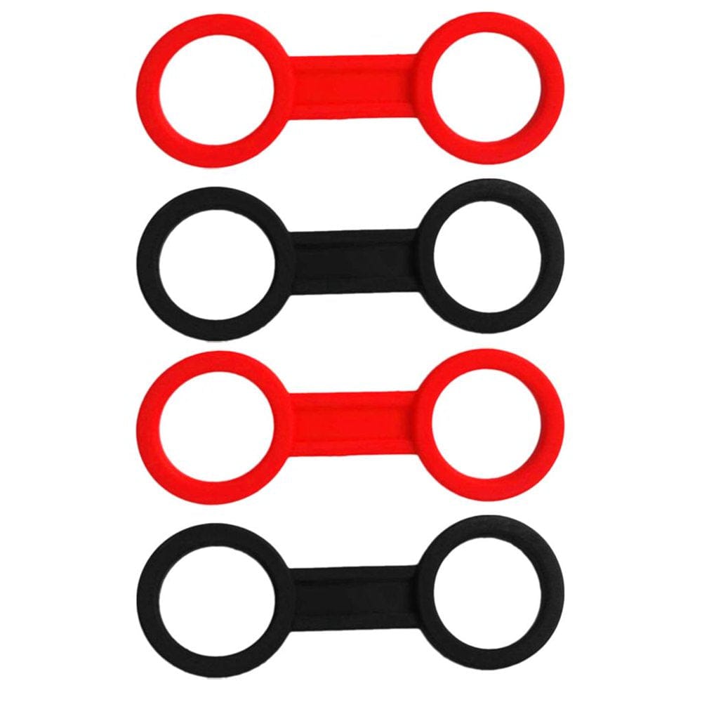 (Pack of 4) Scuba Diving Silicone Snorkel Retainer Holder Snorkeling Gear Accessories - Black and Red