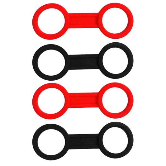 (Pack of 4) Scuba Diving Silicone Snorkel Retainer Holder Snorkeling Gear Accessories - Black and Red