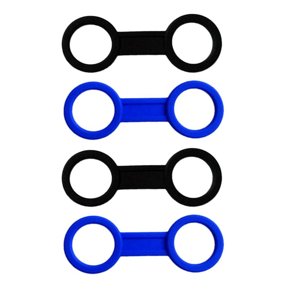 (Pack of 4) Scuba Diving Silicone Snorkel Retainer Holder Snorkeling Gear Accessories - Black and Red