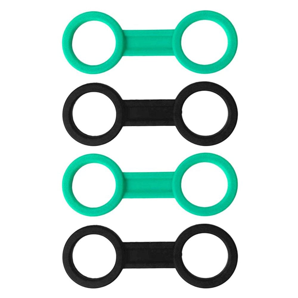 (Pack of 4) Scuba Diving Silicone Snorkel Retainer Holder Snorkeling Gear Accessories - Black and Red