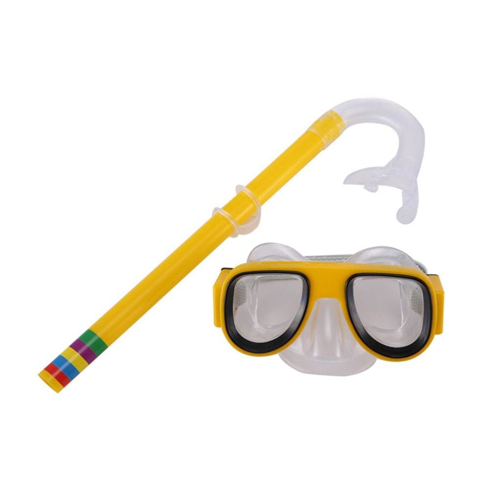 Practical anti Fog Swimming Dry Tube Underwater Equipment Kids Diving Goggles Snorkel Mask Set Children Snorkeling Gear Scuba Diving Mask YELLOW