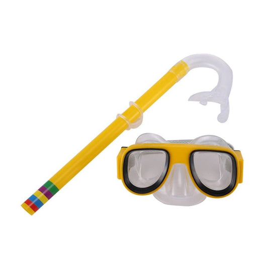 Practical anti Fog Swimming Dry Tube Underwater Equipment Kids Diving Goggles Snorkel Mask Set Children Snorkeling Gear Scuba Diving Mask YELLOW