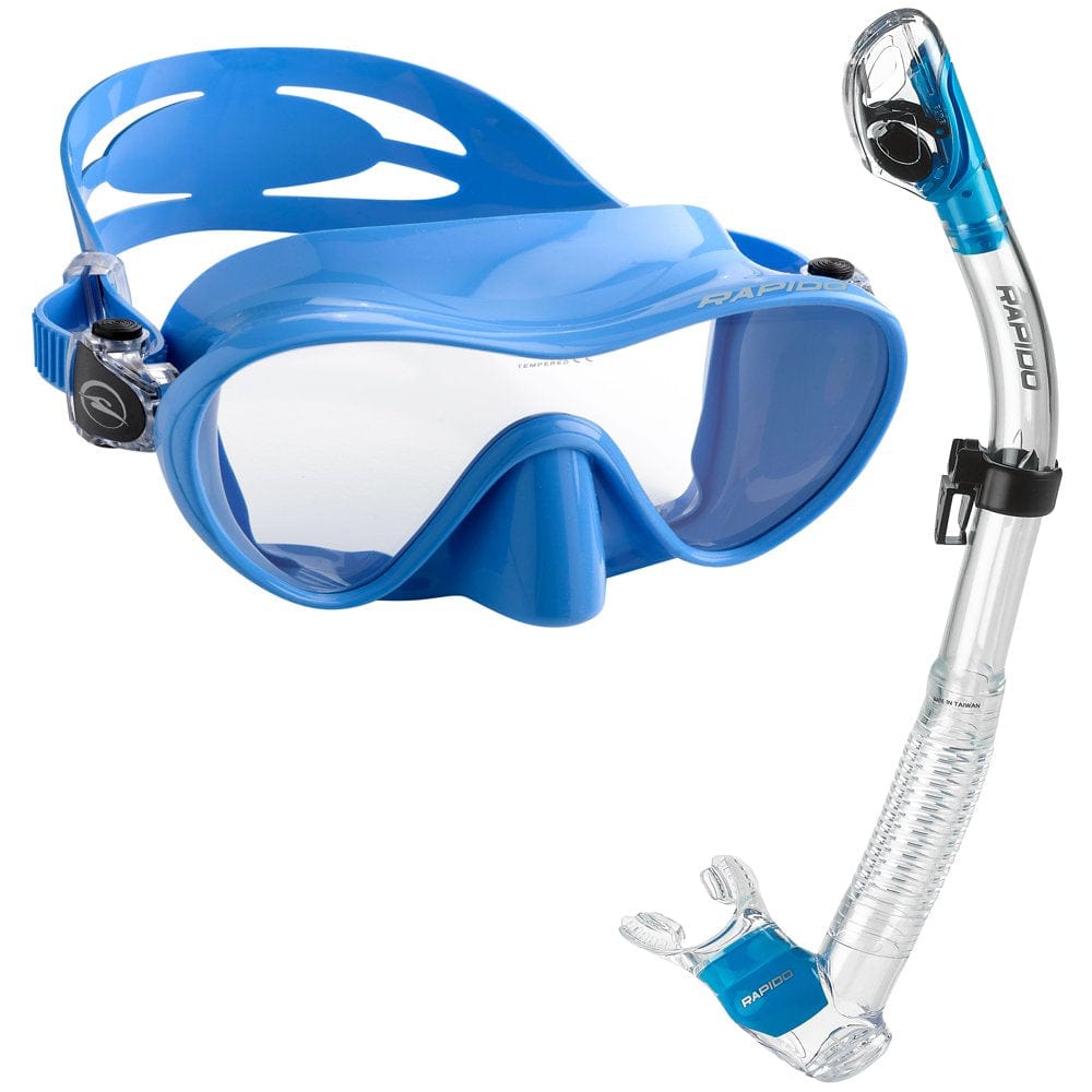 Rapido Boutique Collection Active Frameless Snorkel Mask Dry Snorkel Set, Scuba Snorkeling Dive Mask Snorkel Combo Kit