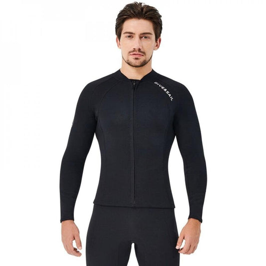 Sales Promotion!2Mm Wetsuit Jacket Professional Thickened Warmth Deep Diving Snorkeling Surfing Suit Swimsuit Wetsuit Top MEN L