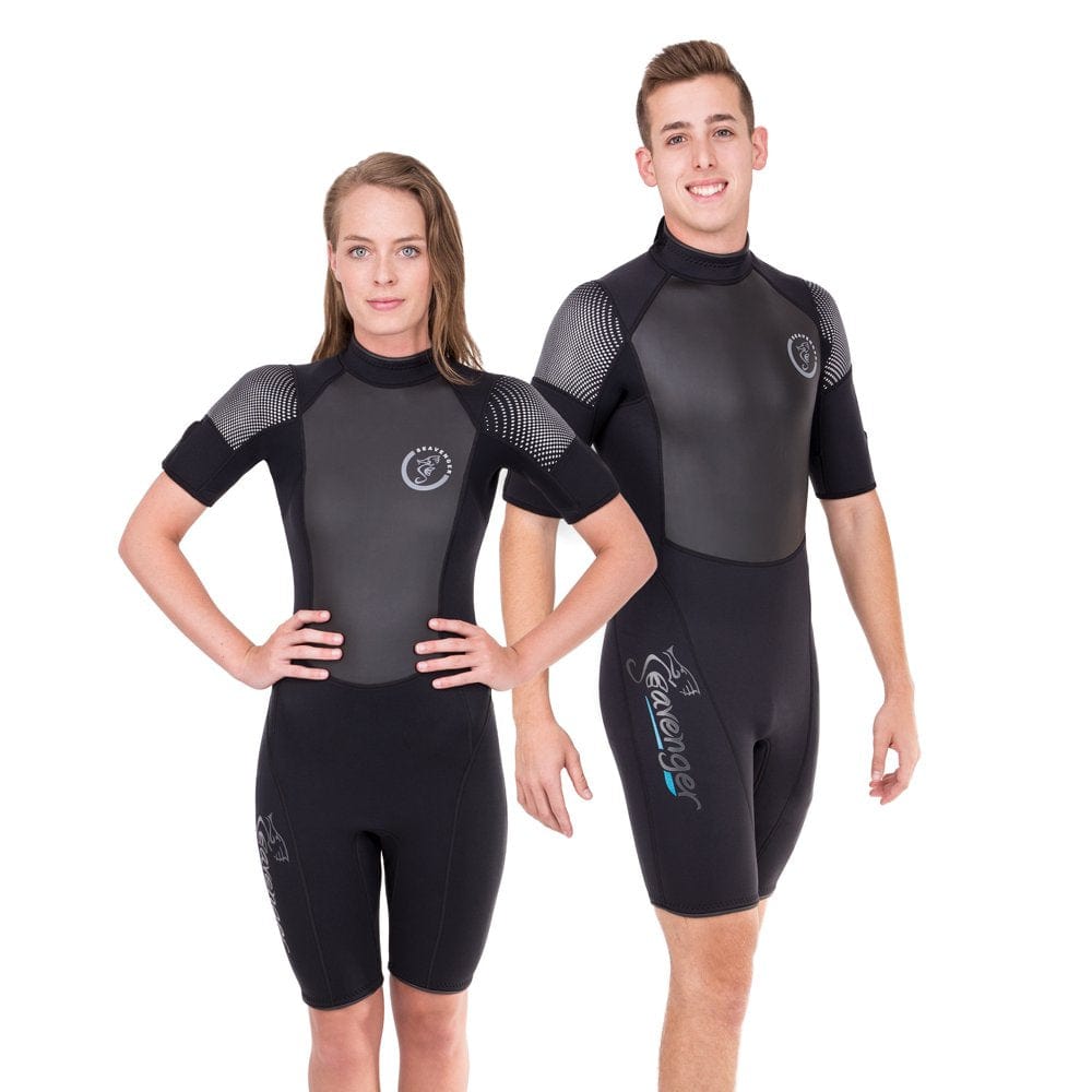 Seavenger 3Mm Shorty Wetsuit with Stretch Panels, Perfect for Scuba Diving, Snorkeling, Surfing (Surfing Aqua, Men'S 5X-Large)