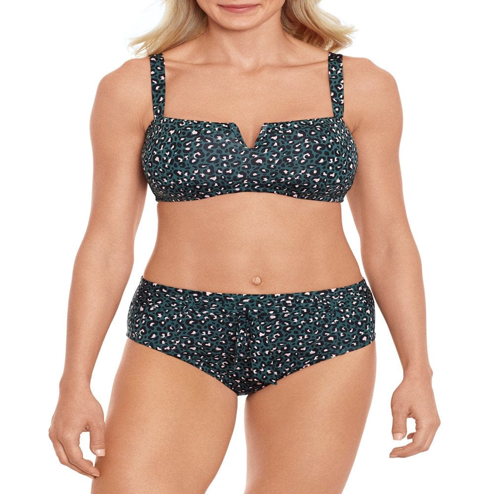 Time and Tru Women'S and Women'S plus High Waisted Tie Front Swim Bottoms