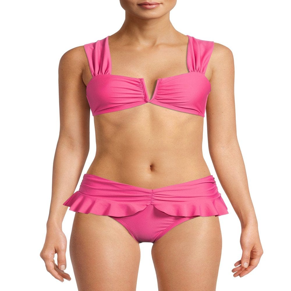 Time and Tru Women’S and Women'S plus V-Wire Bikini Top