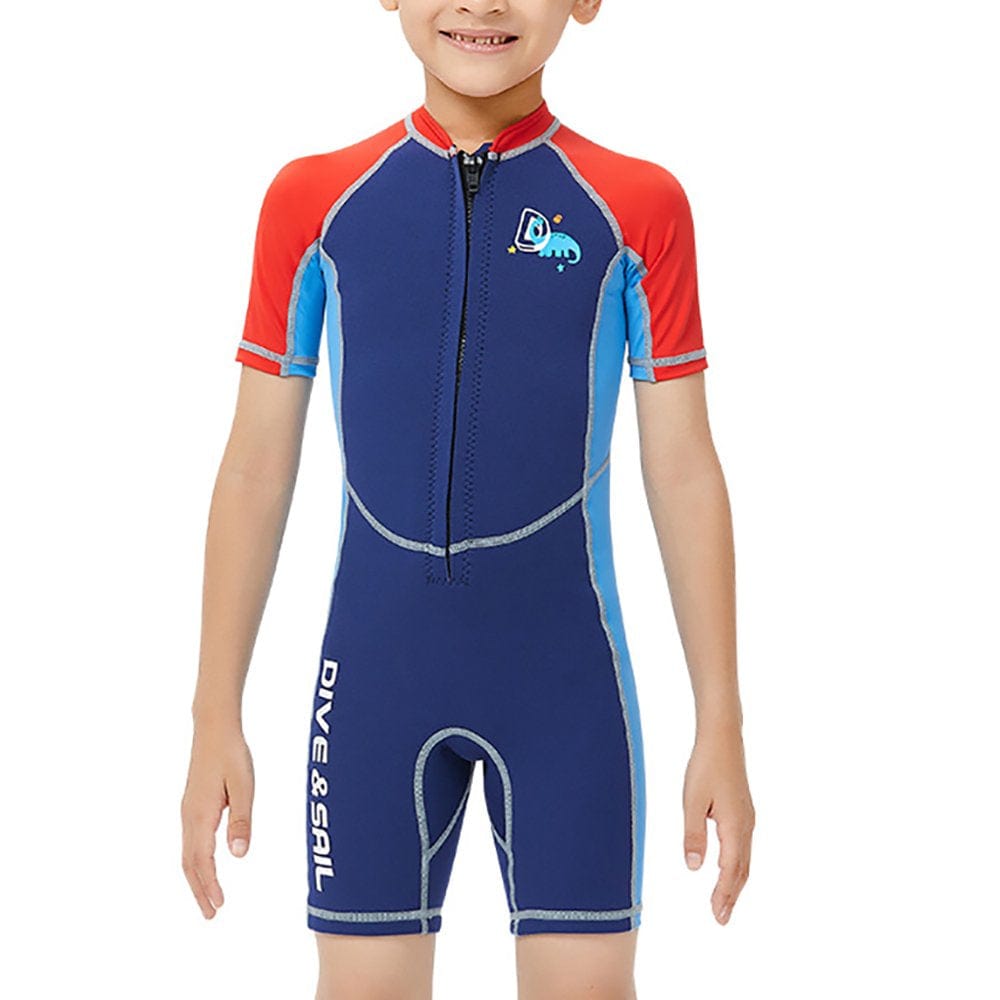 Wetsuits Thermal Bathing Suits Quick Drying Kids Wetsuit Short Sleeve Boys Girls Fashionable for Snorkeling Surfing Swimming M 2MM