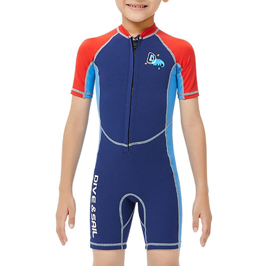 Wetsuits Thermal Bathing Suits Quick Drying Kids Wetsuit Short Sleeve Boys Girls Fashionable for Snorkeling Surfing Swimming XXL 2MM